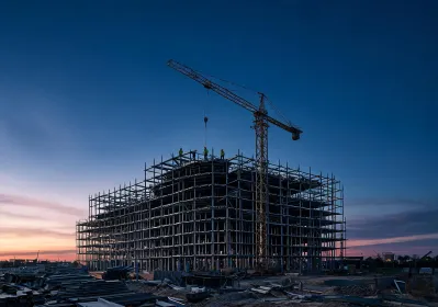 Commercial tower steel erection