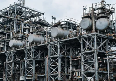 Industrial plant structural steel frames