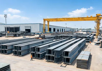 Bridge girder fabrication yard