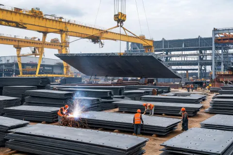 Shipyard marine-grade steel fabrication